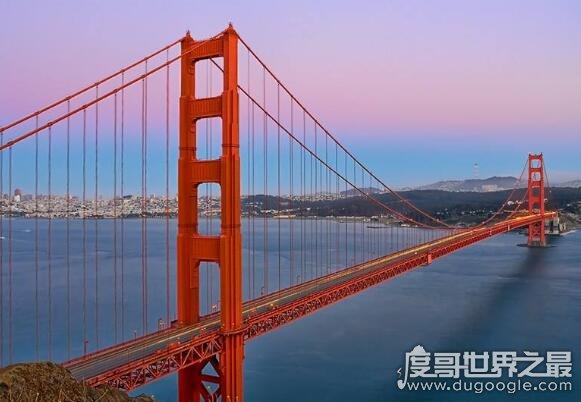 美国最长的桥 旧金山金门大桥总长度2737米(桥身1900米)